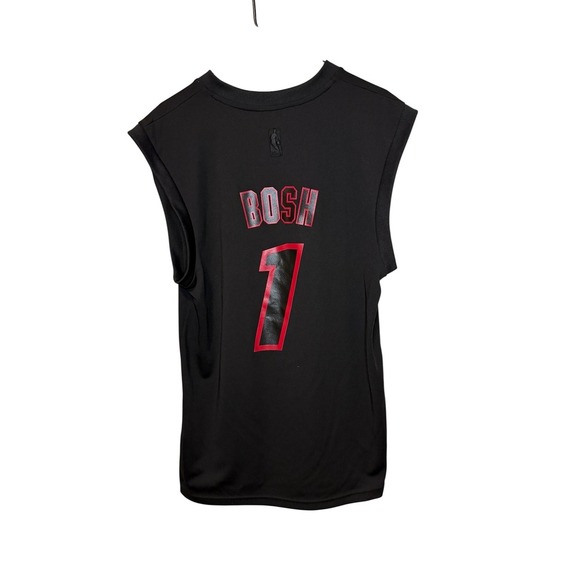 Adidas NBA Miami Heat Chris Bosh #1 Jersey Sleeveless Black Mens Small - Picture 2 of 3
